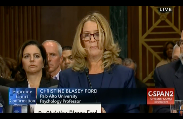 Відео свідчень Крістін Блазі Форд, постраждалої від сексуальних домагань Бретта Кавано, одного з кандидатів до Верховного Суду США
