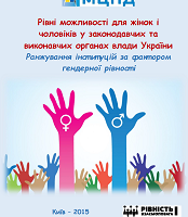 Рівні можливості для жінок і чоловіків у законодавчих та виконавчих органах влади України. Ранжування інституцій за фактором гендерної рівності