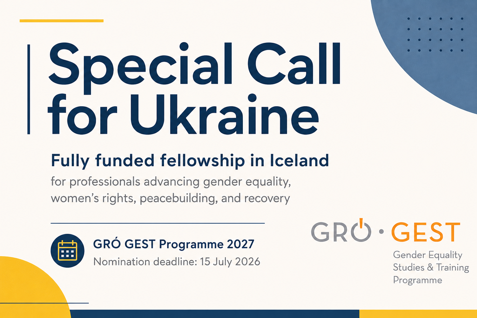 Стипендія на навчання в Ісландії: відкрито набір на програму GRÓ GEST 2027 для українців і українок